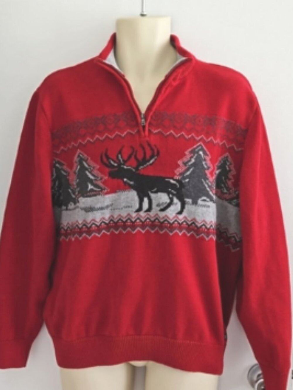Chaps Moose Sweater Size L